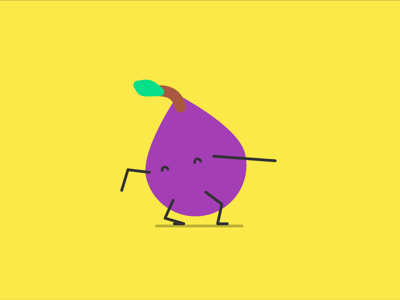 Animated fig character dancing
